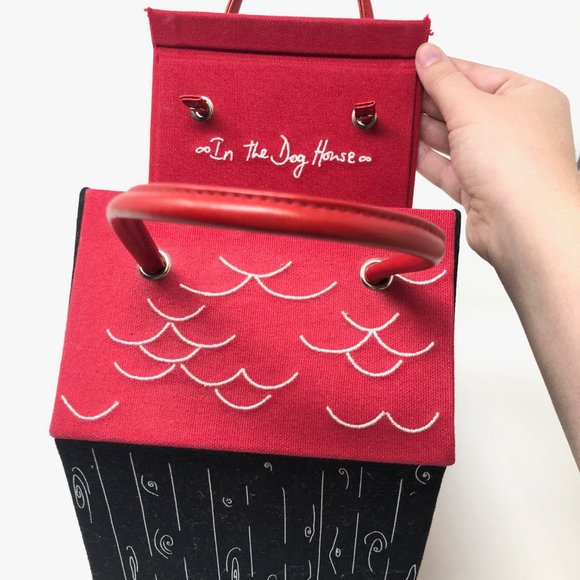 Lulu Guinness Dog House Embroidered Purse - Picture 6 of 9
